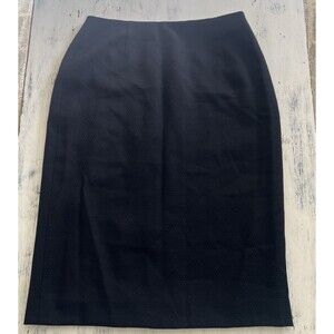 Paul Stuart Black Virgin Wool Pencil Skirt Sz 6-8 Lined Made in Italy